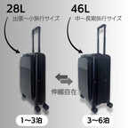 MORFU 可変式スマートスーツケース　ブラック　仕様比較